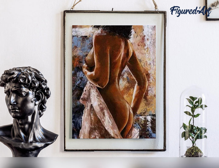 Malen nach Zahlen 40x50cm auf Keilrahmen gespannt Figured’Art Hüllenlose Kurven - Kidis Art