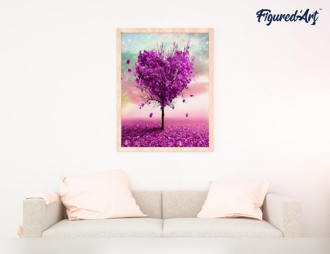 Malen nach Zahlen 40x50cm ohne Keilrahmen Figured’Art Herzbaum - Kidis Art