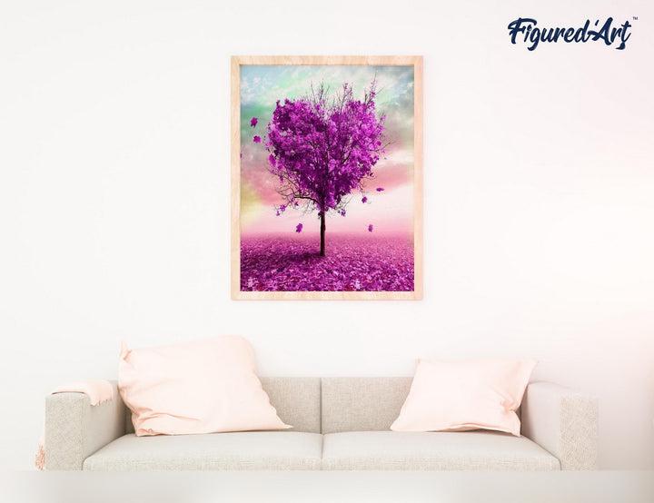 Malen nach Zahlen 40x50cm ohne Keilrahmen Figured’Art Herzbaum - Kidis Art