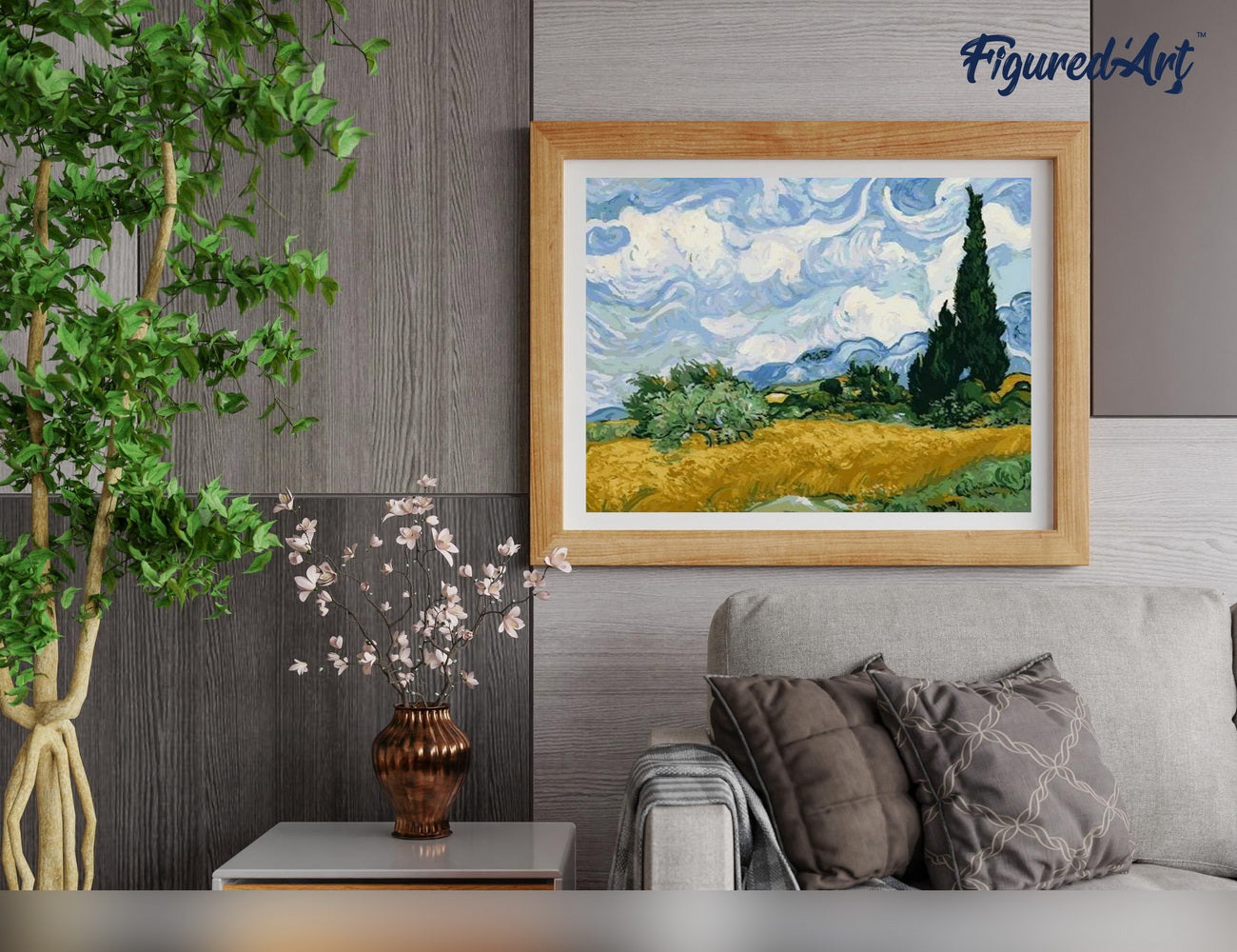 Malen nach Zahlen 40x50cm ohne Keilrahmen Figured’Art Van Gogh - Himmel - Kidis Art