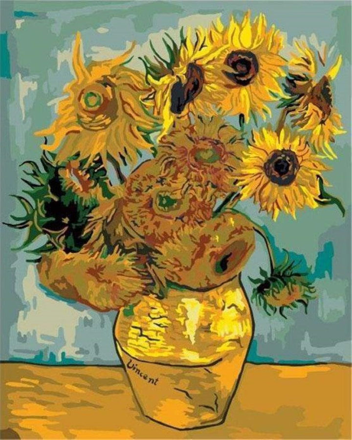 Kreuzstich 32x40cm – Van Gogh - Sonnenblumen - Kidis Art