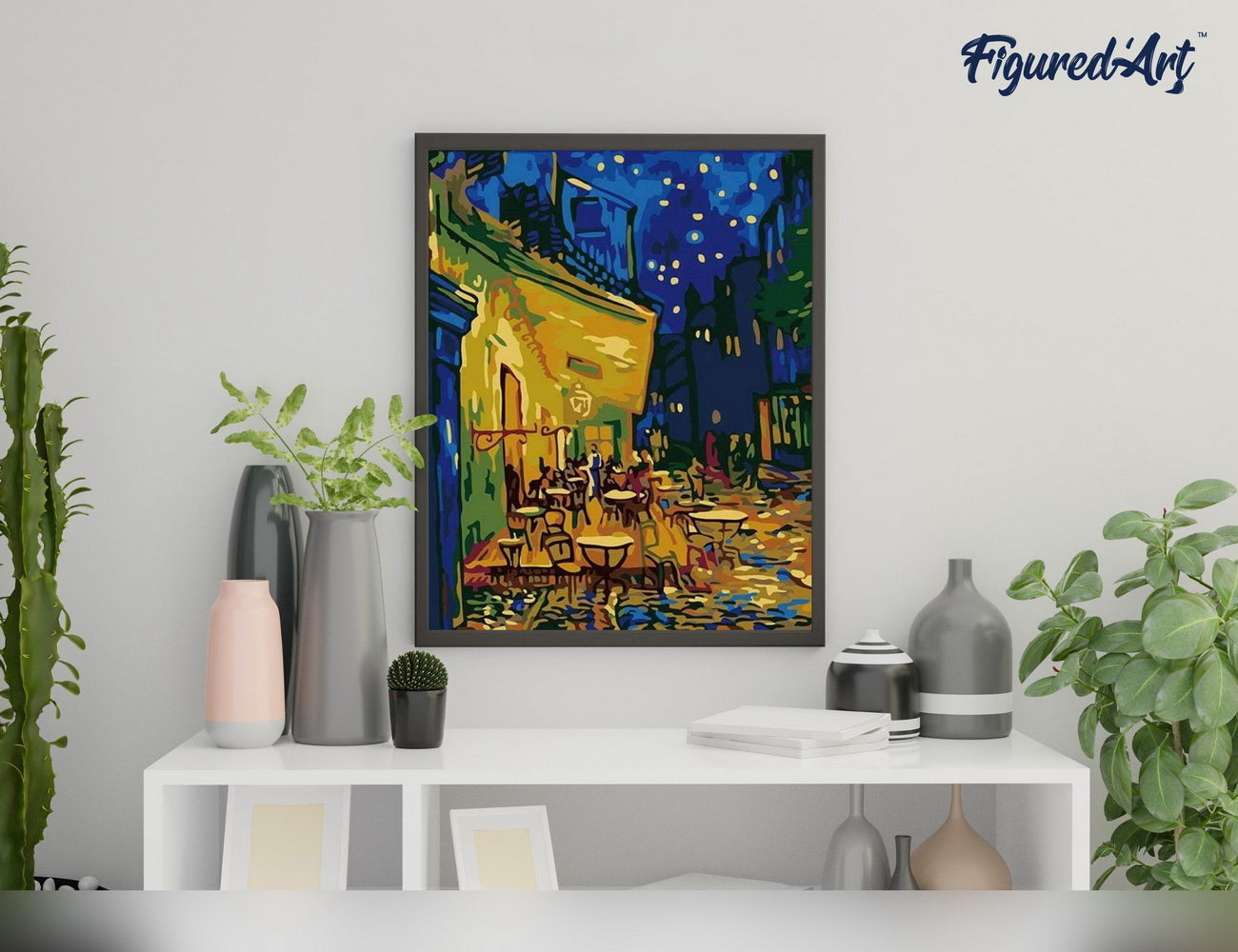 Malen nach Zahlen 40x50cm ohne Keilrahmen Figured’Art Café – Van Gogh - Kidis Art