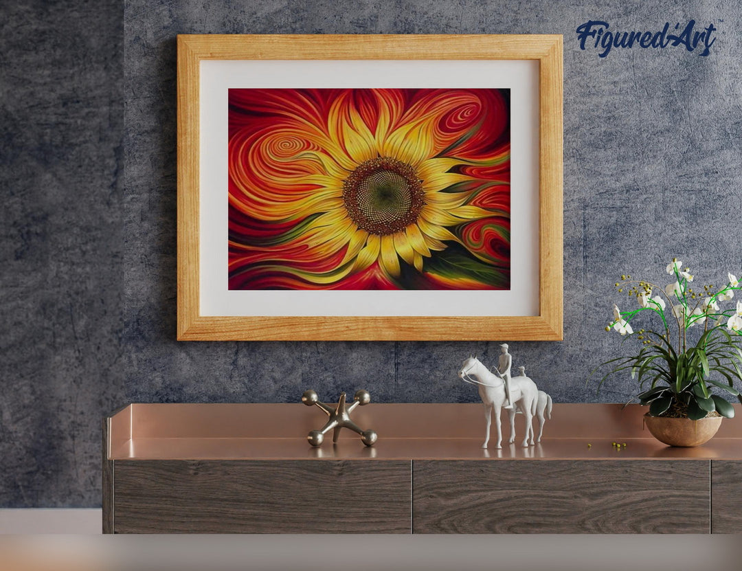 Malen nach Zahlen 40x50cm ohne Keilrahmen Figured’Art Künstlerische Sonnenblume - Kidis Art