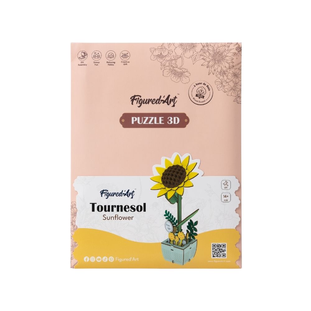 3D Puzzle - Hübsche Sonnenblume - Kidis Art