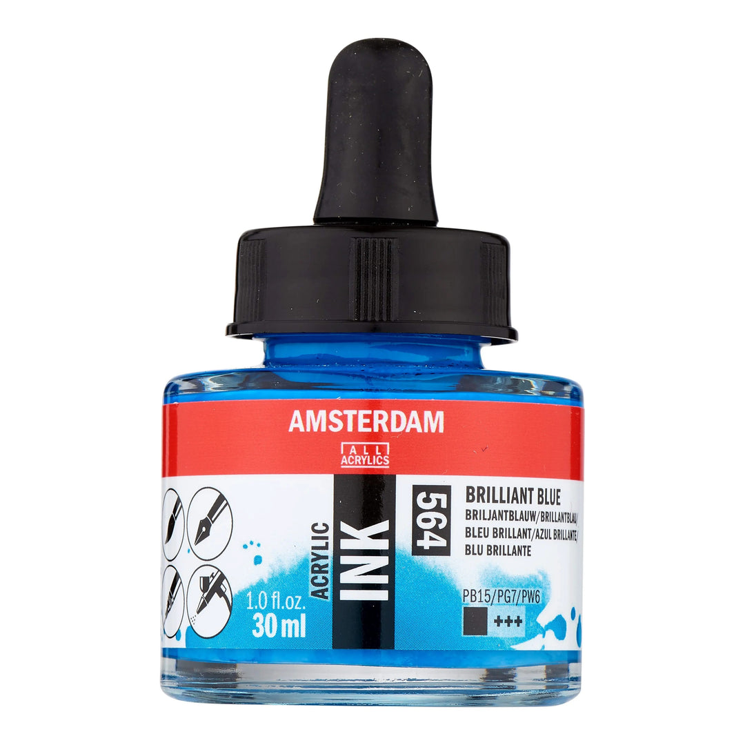 Amsterdam Acrylic Tinte Flasche 30 ml Brillantblau 564 - Kidis Art