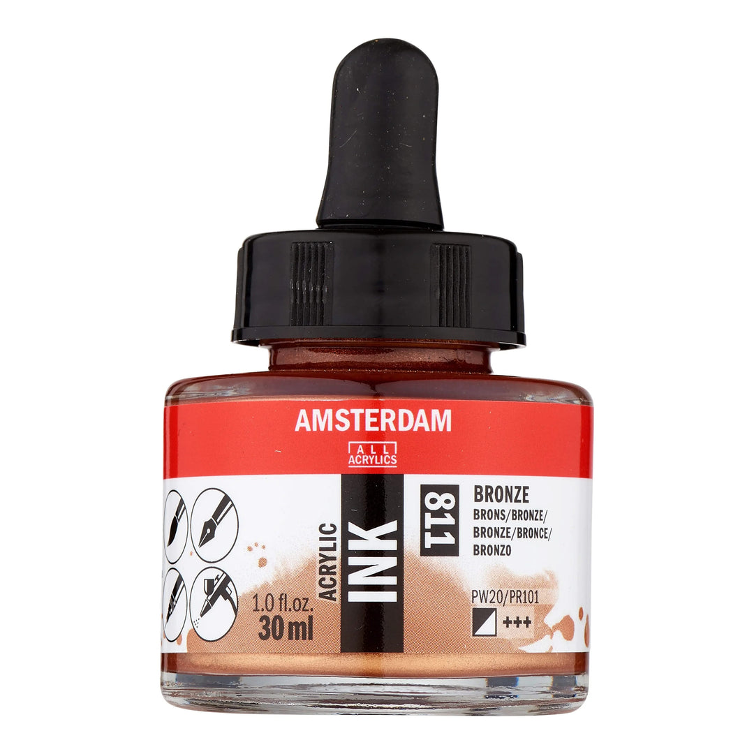 Amsterdam Acrylic Tinte Flasche 30 ml Bronze 811 - Kidis Art