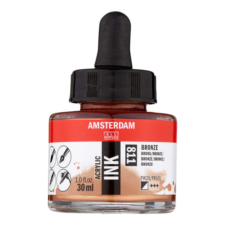 Amsterdam Acrylic Tinte Flasche 30 ml Bronze 811 - Kidis Art