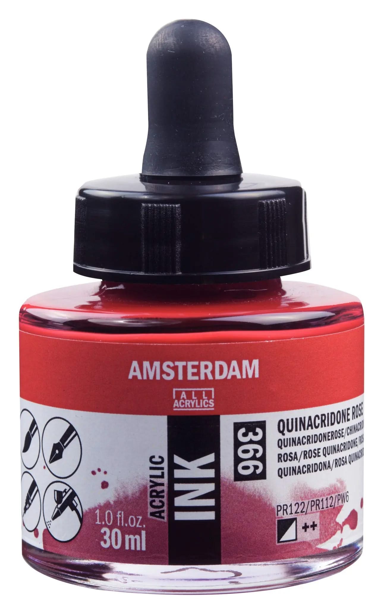 Amsterdam Acrylic Tinte Flasche 30 ml Chinacridonrosa 366 - Kidis Art