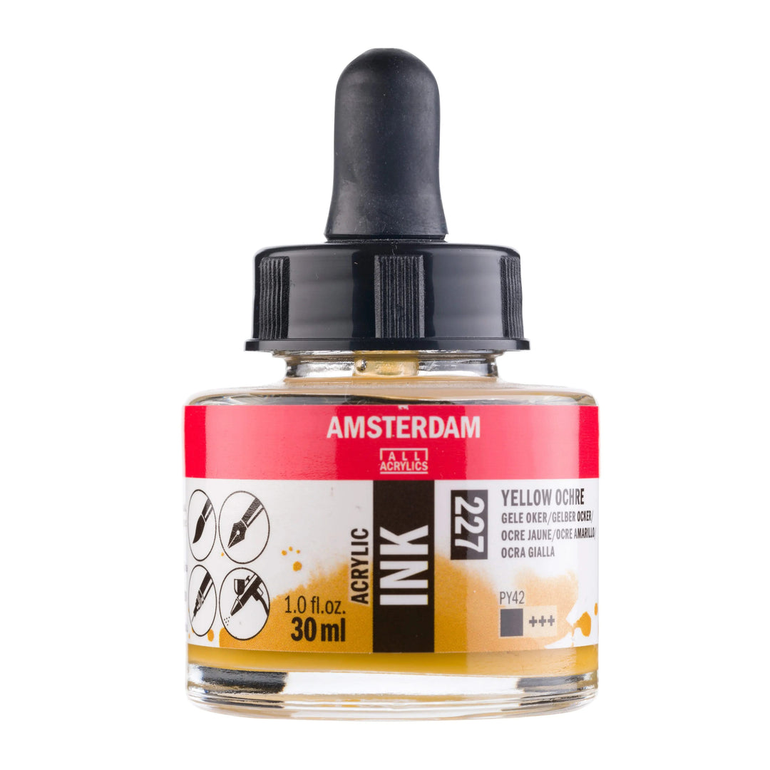 Amsterdam Acrylic Tinte Flasche 30 ml Gelber Ocker 227 - Kidis Art