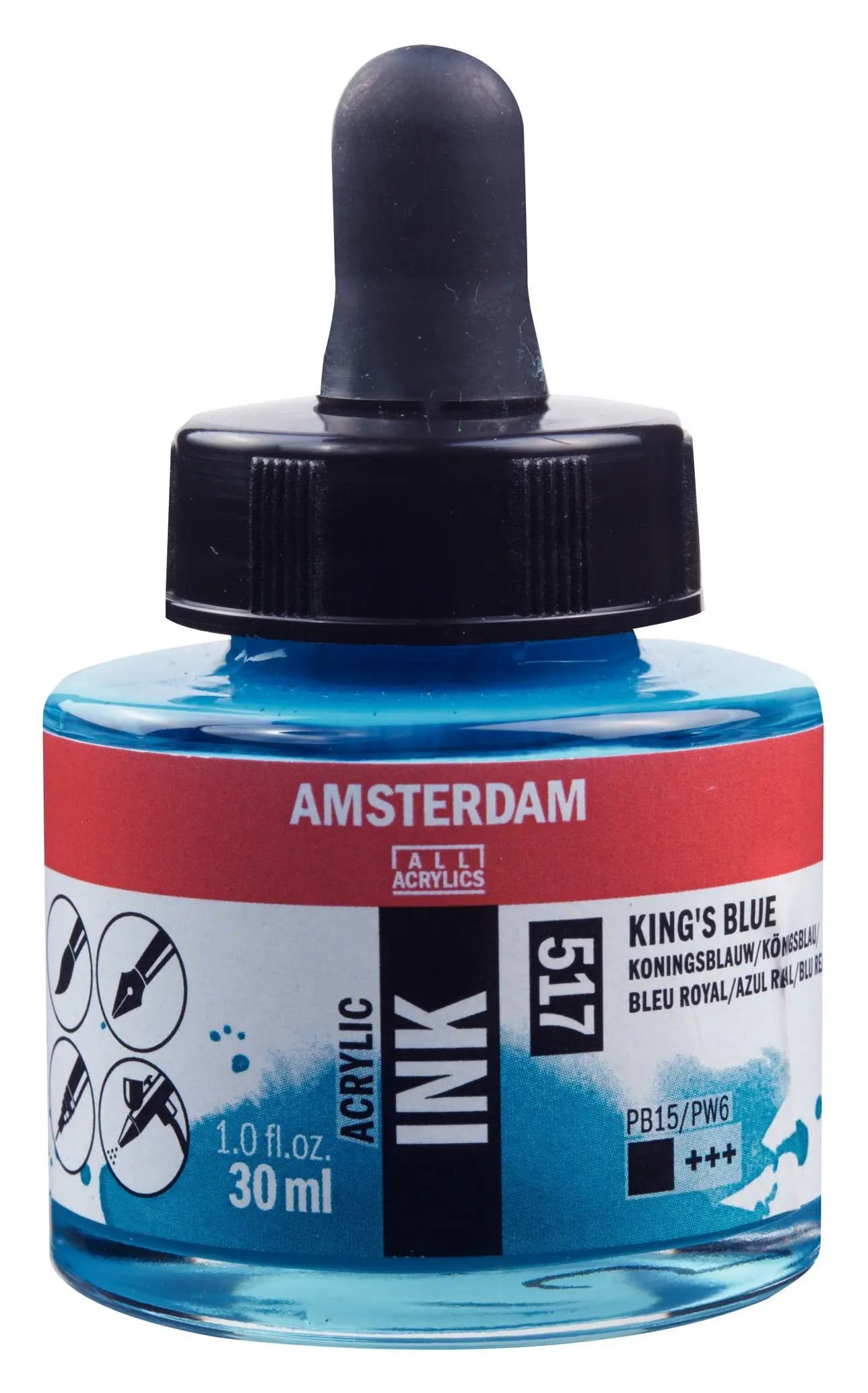 Amsterdam Acrylic Tinte Flasche 30 ml Königsblau 517 - Kidis Art