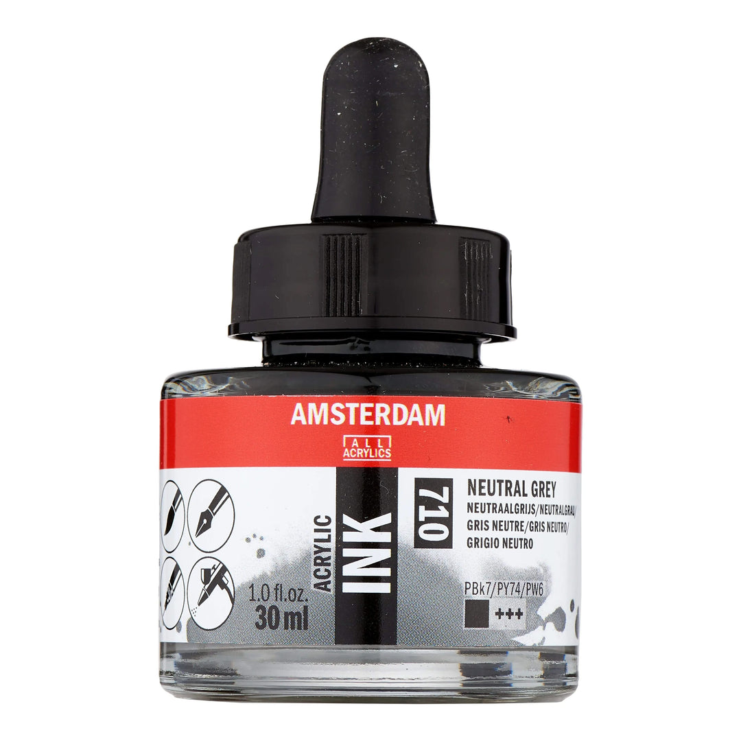 Amsterdam Acrylic Tinte Flasche 30 ml Neutralgrau 710 - Kidis Art