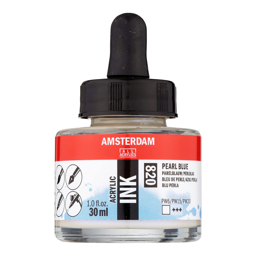 Amsterdam Acrylic Tinte Flasche 30 ml Perlblau 820 - Kidis Art