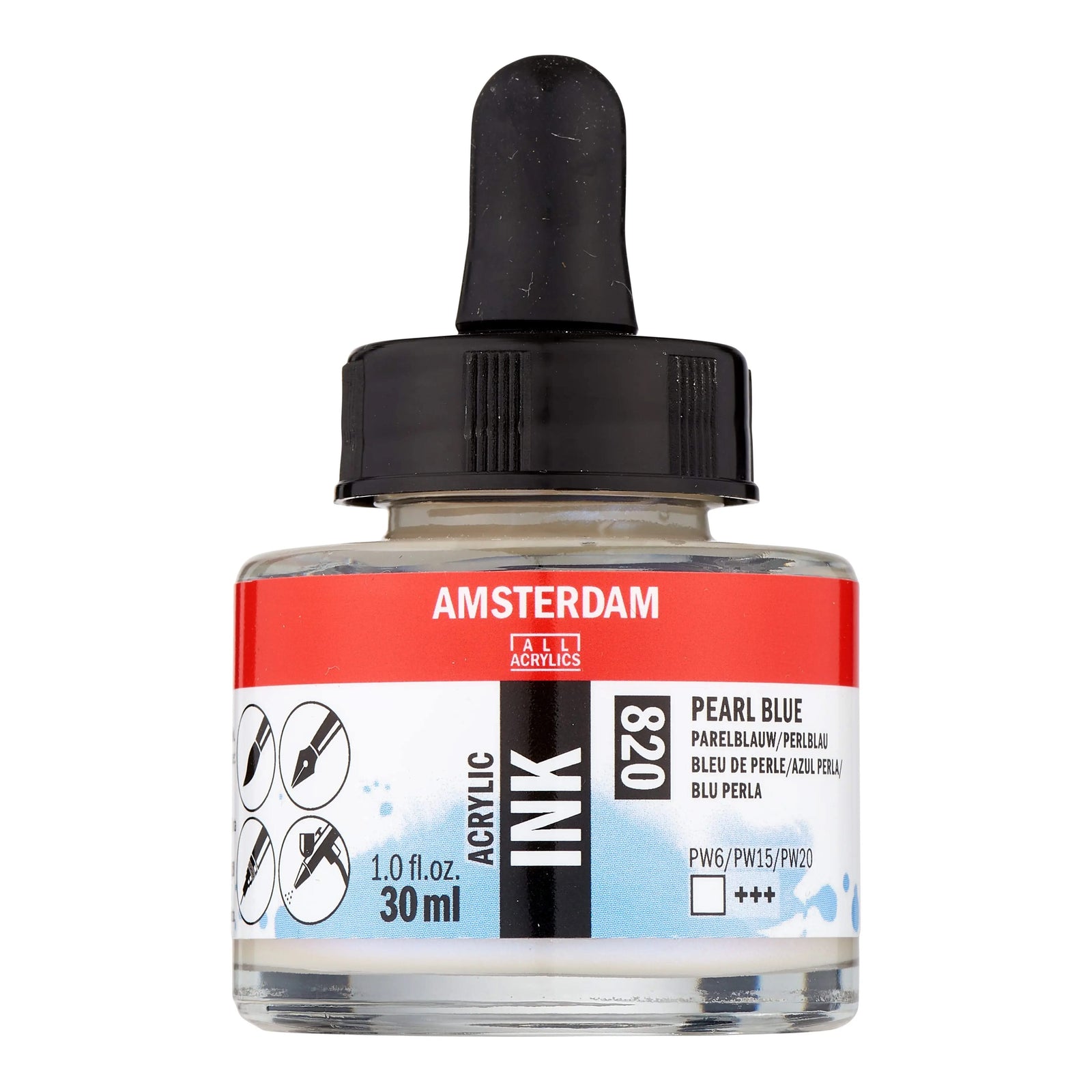 Amsterdam Acrylic Tinte Flasche 30 ml Perlblau 820 - Kidis Art