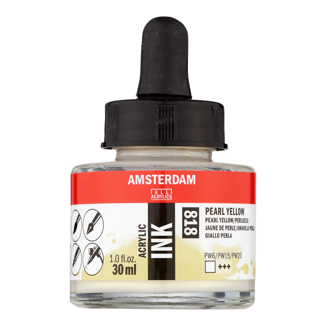 Amsterdam Acrylic Tinte Flasche 30 ml Perlgelb 818 - Kidis Art