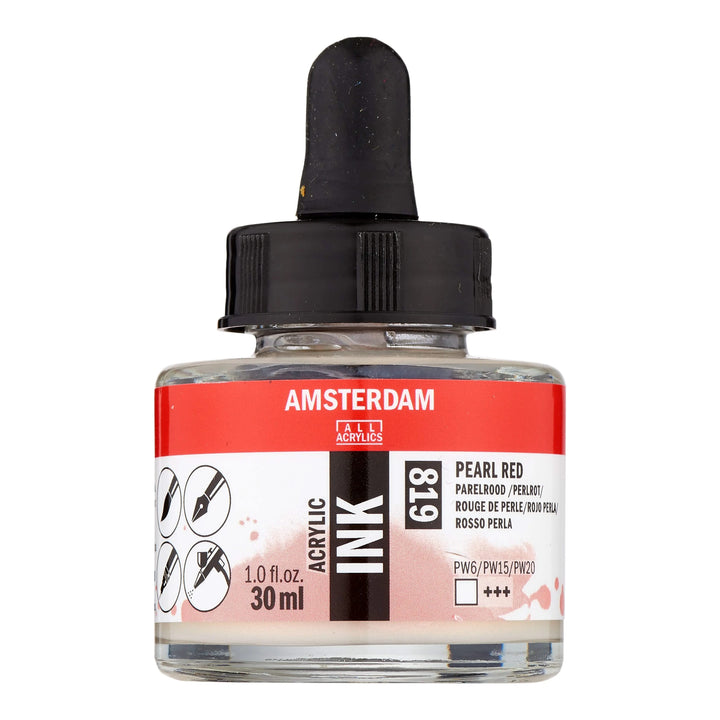 Amsterdam Acrylic Tinte Flasche 30 ml Perlrot 819 - Kidis Art