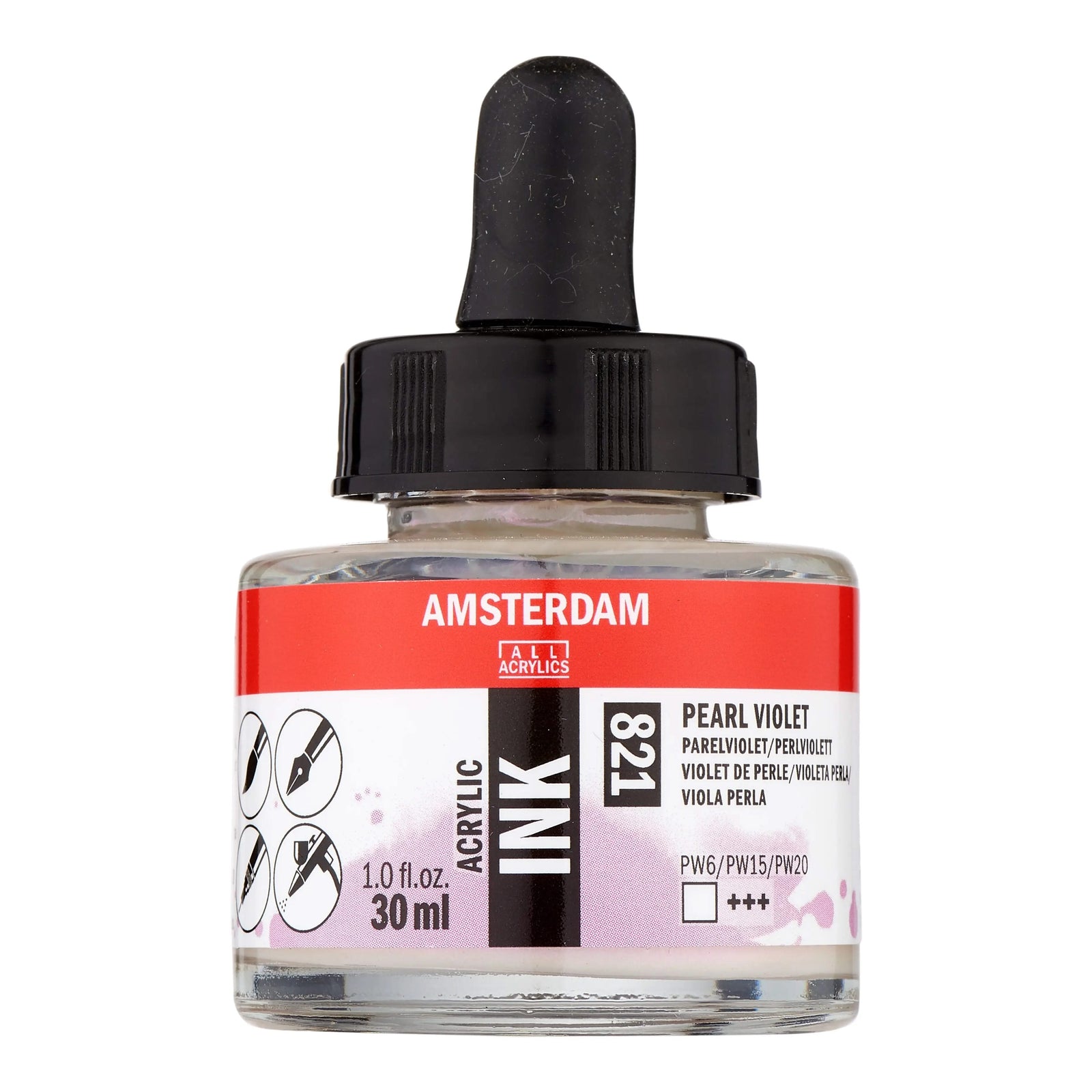 Amsterdam Acrylic Tinte Flasche 30 ml Perlviolett 821 - Kidis Art