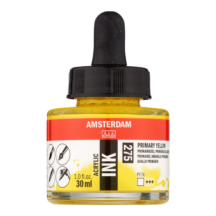 Amsterdam Acrylic Tinte Flasche 30 ml Primärgelb 275 - Kidis Art
