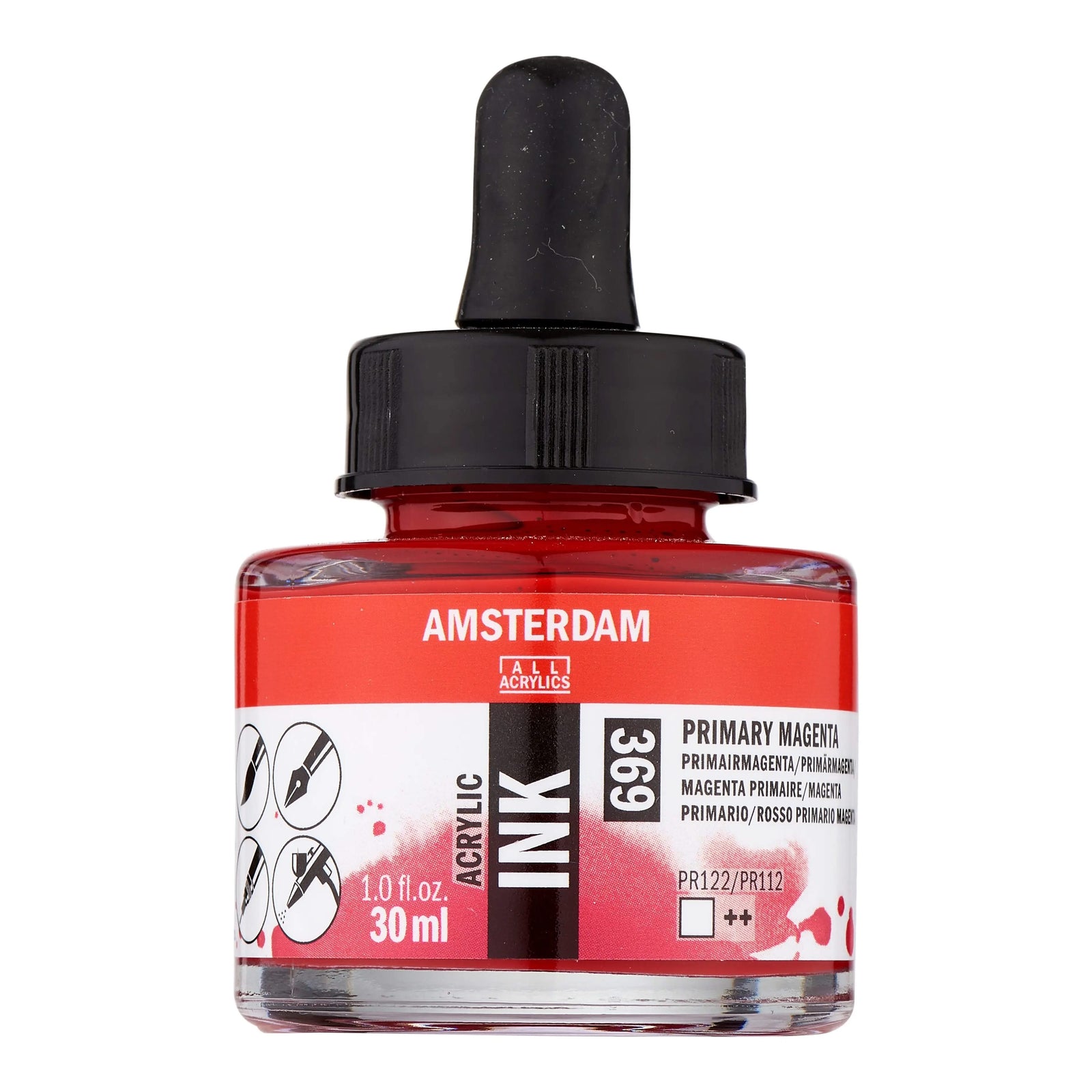 Amsterdam Acrylic Tinte Flasche 30 ml Primärmagenta 369 - Kidis Art