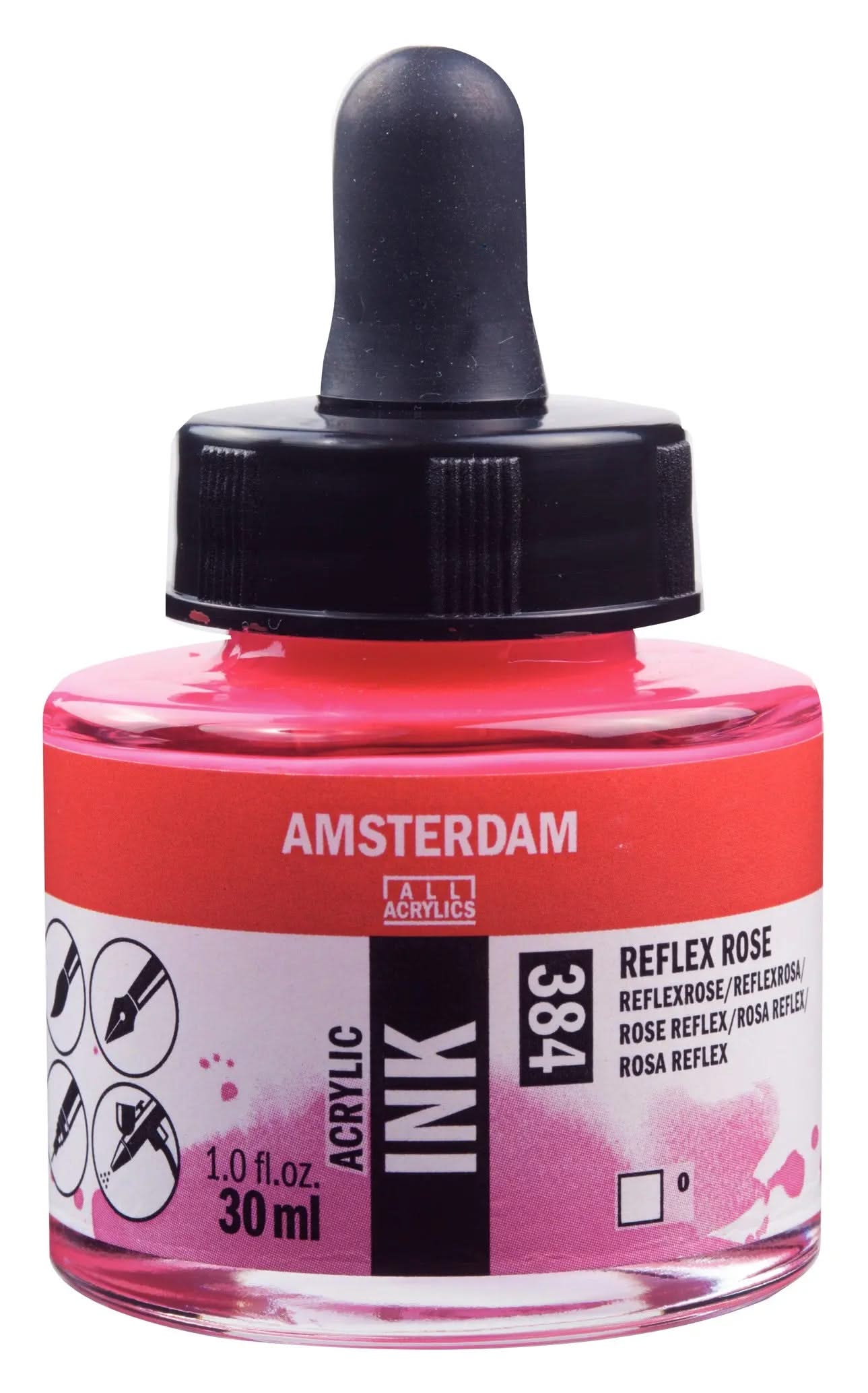 Amsterdam Acrylic Tinte Flasche 30 ml Reflexrosa 384 - Kidis Art