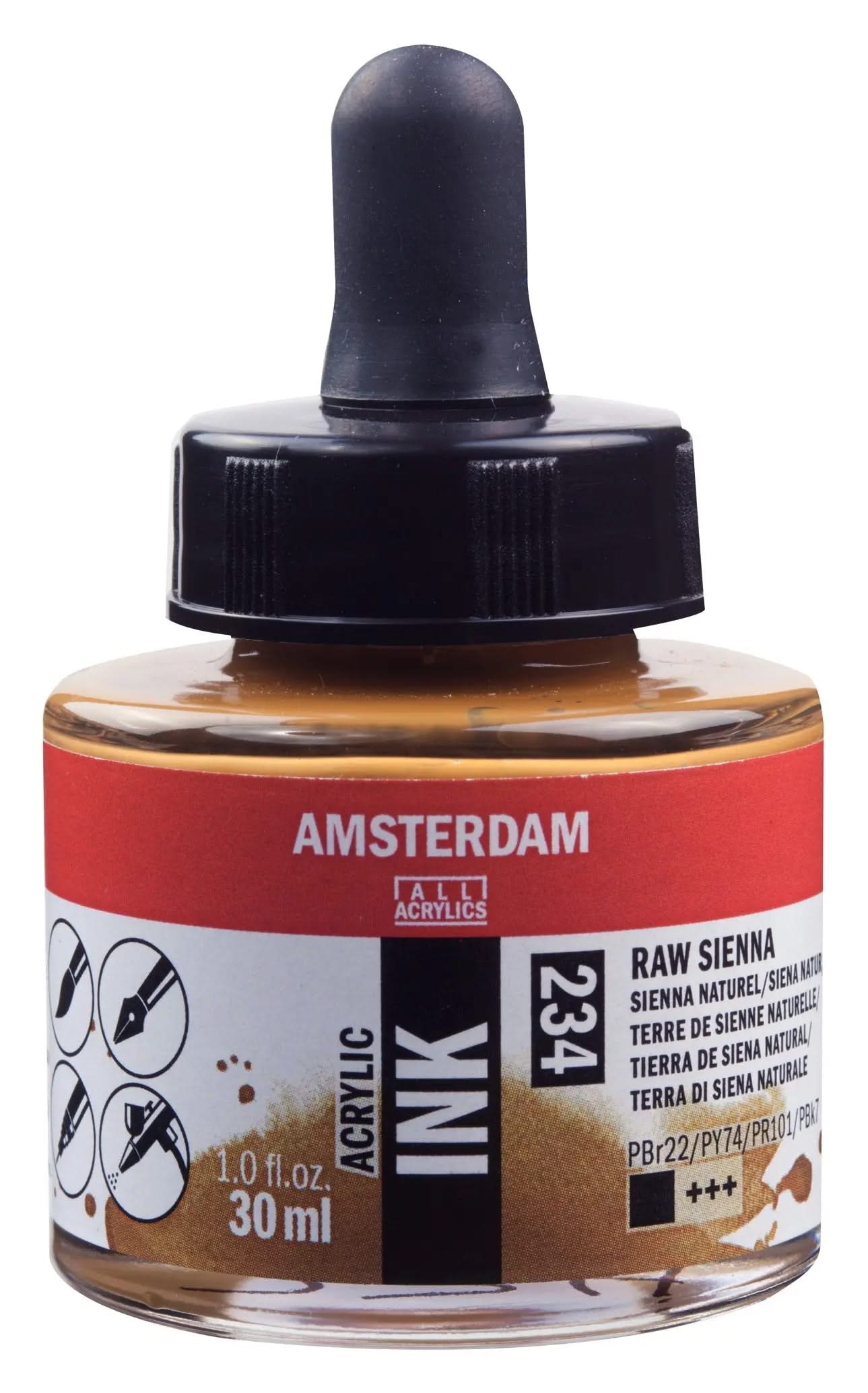Amsterdam Acrylic Tinte Flasche 30 ml Siena Natur 234 - Kidis Art