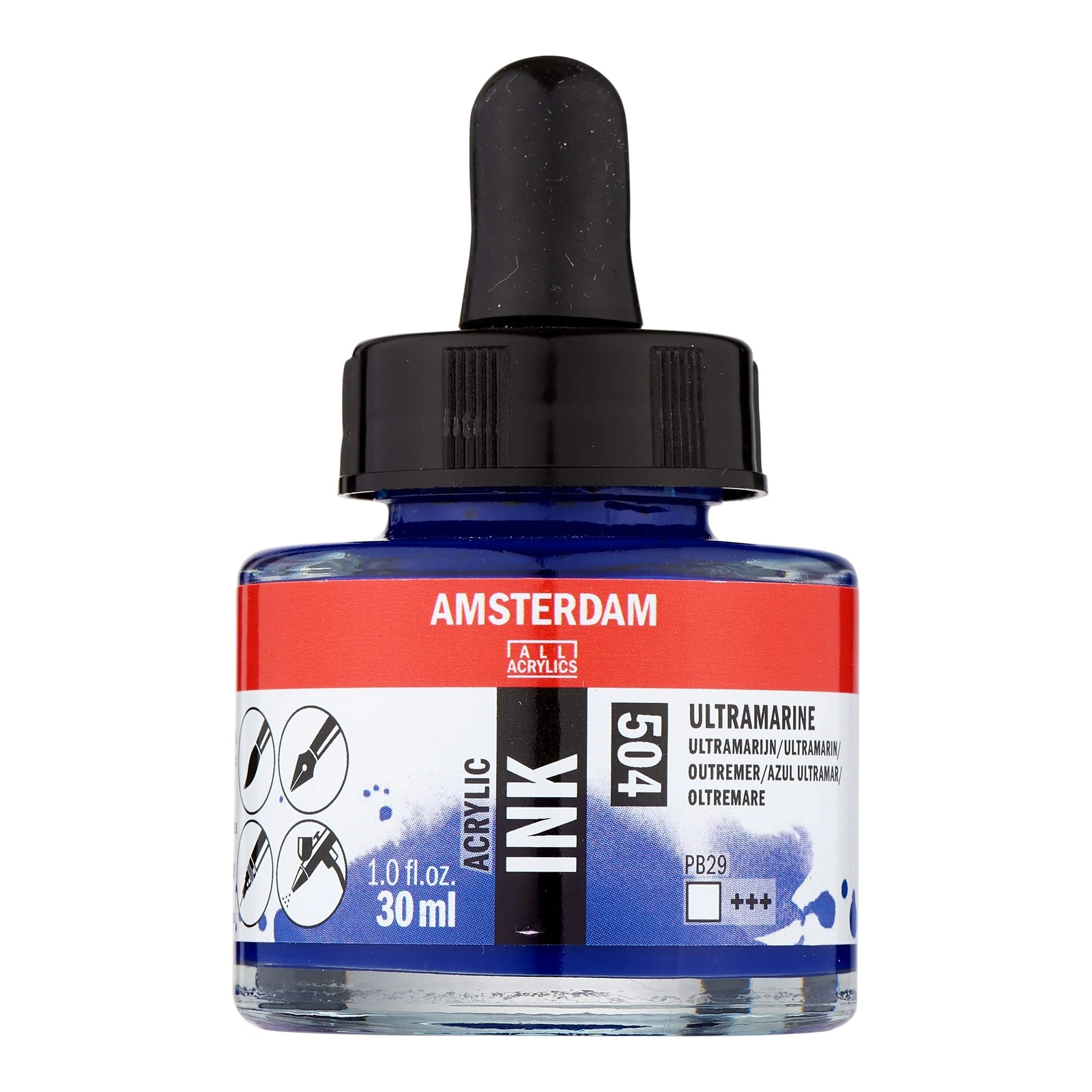 Amsterdam Acrylic Tinte Flasche 30 ml Ultramarin 504 - Kidis Art
