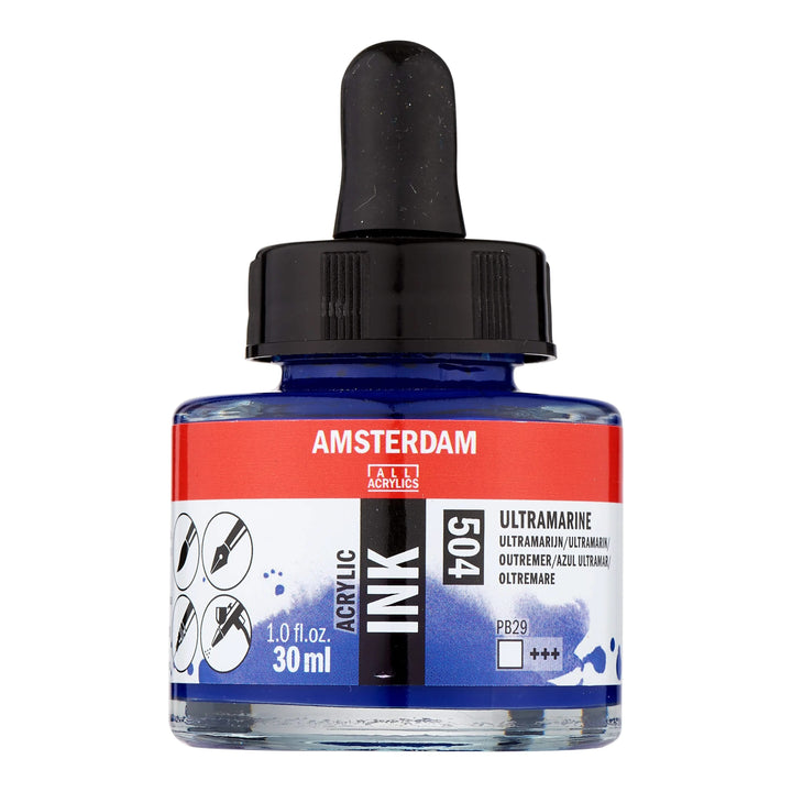 Amsterdam Acrylic Tinte Flasche 30 ml Ultramarin 504 - Kidis Art
