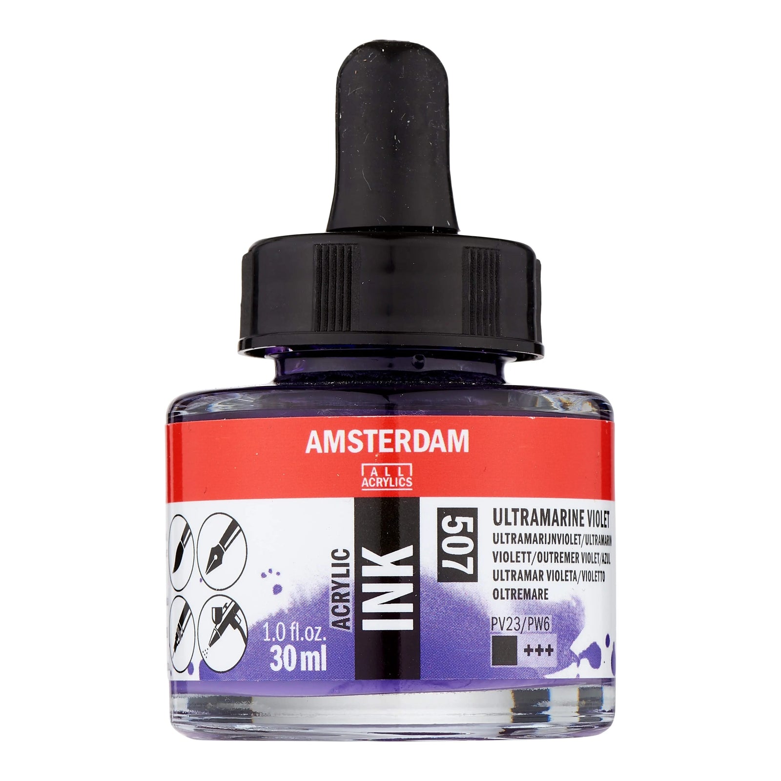 Amsterdam Acrylic Tinte Flasche 30 ml Ultramarinviolett 507 - Kidis Art