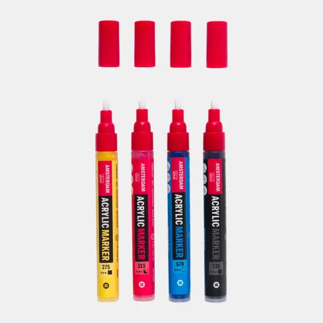 Amsterdam Acrylmarker Einsteigerset | 4 Farben - Kidis Art