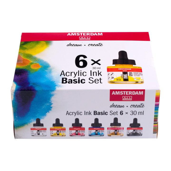 Amsterdam Acryltinte Basisset | 6 x 30 ml - Kidis Art