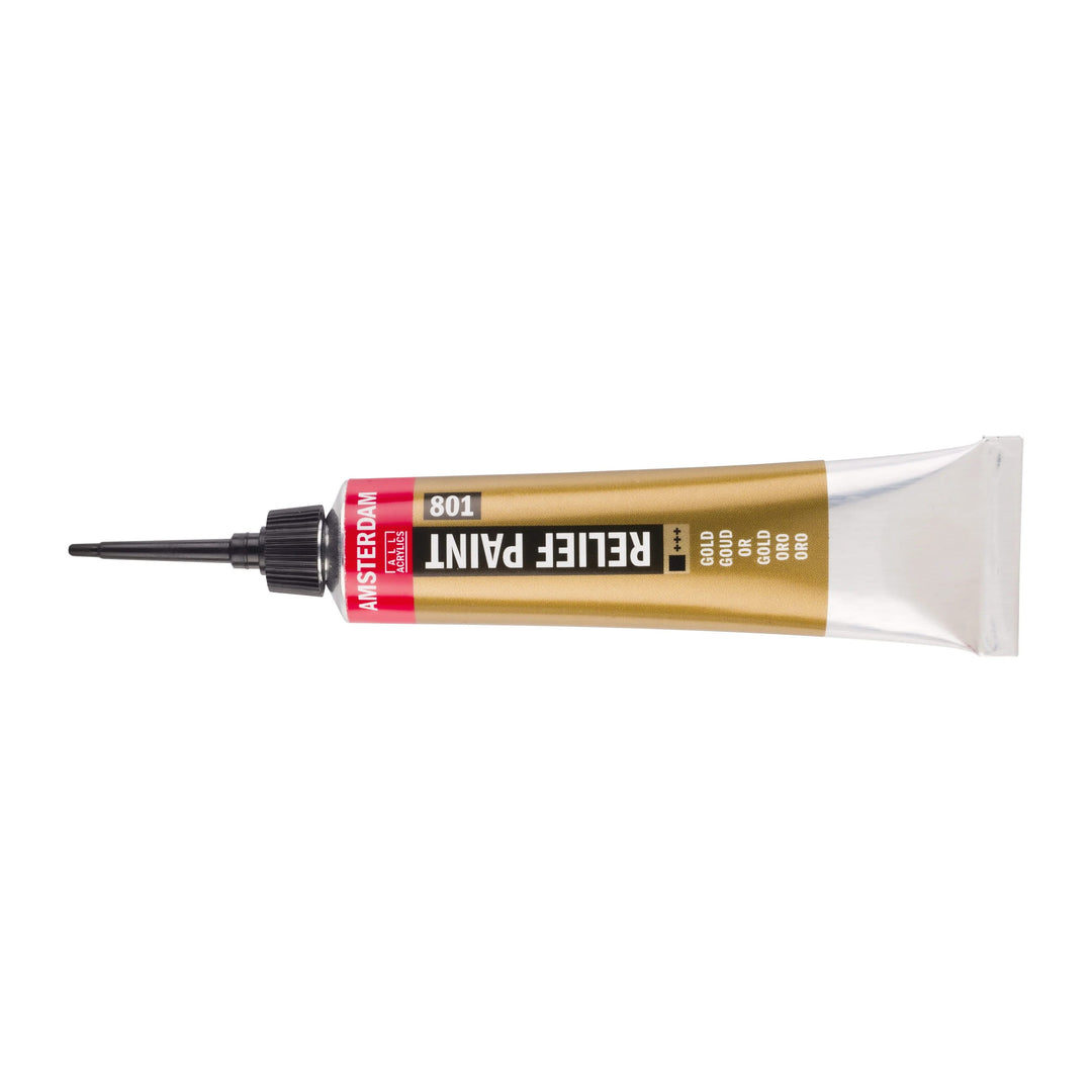 Amsterdam Relieffarbe Tube 20 ml Gold 801 - Kidis Art