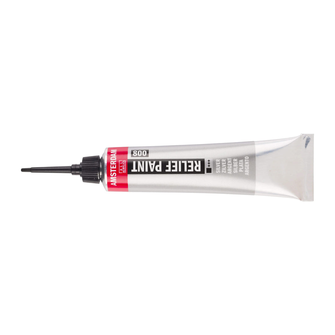 Amsterdam Relieffarbe Tube 20 ml Silber 800 - Kidis Art