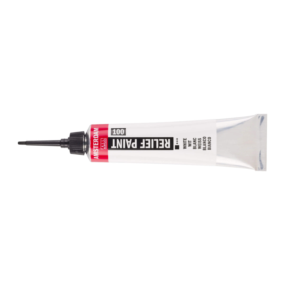 Amsterdam Relieffarbe Tube 20 ml Weiß 100 - Kidis Art
