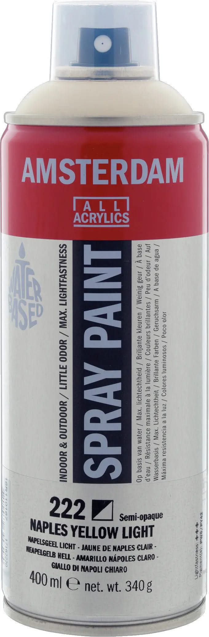 Amsterdam Sprühfarbe 400 ml Neapelgelb Hell 222 - Kidis Art