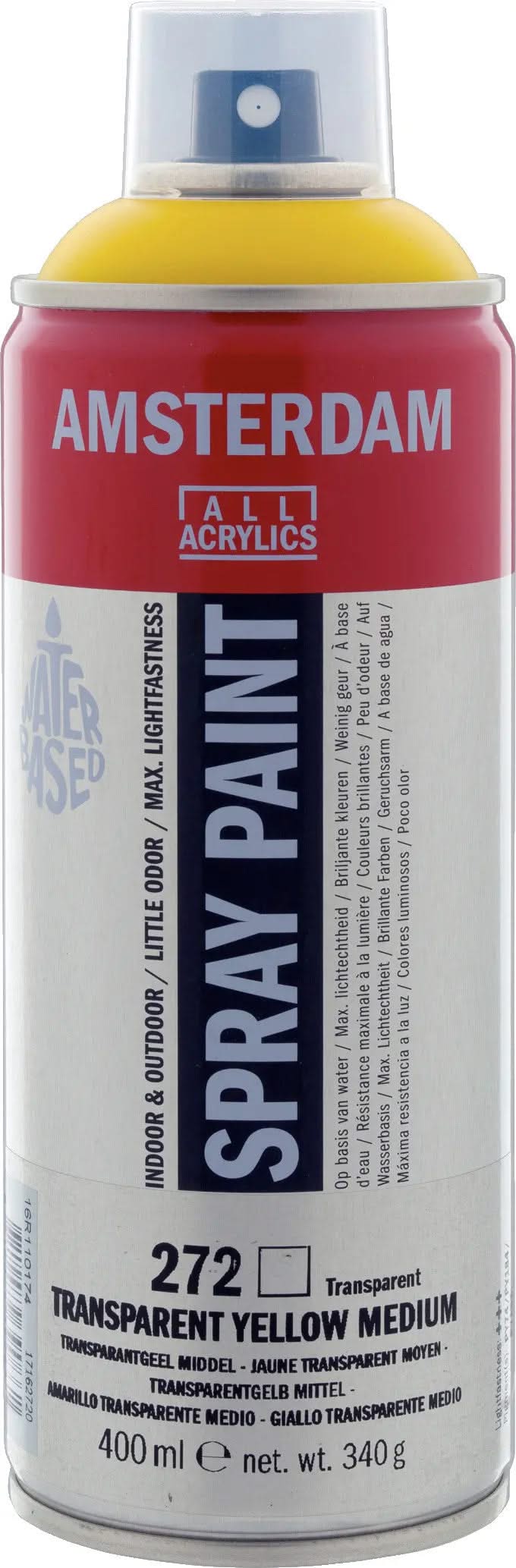 Amsterdam Sprühfarbe 400 ml Transparentgelb Mittel 272 - Kidis Art