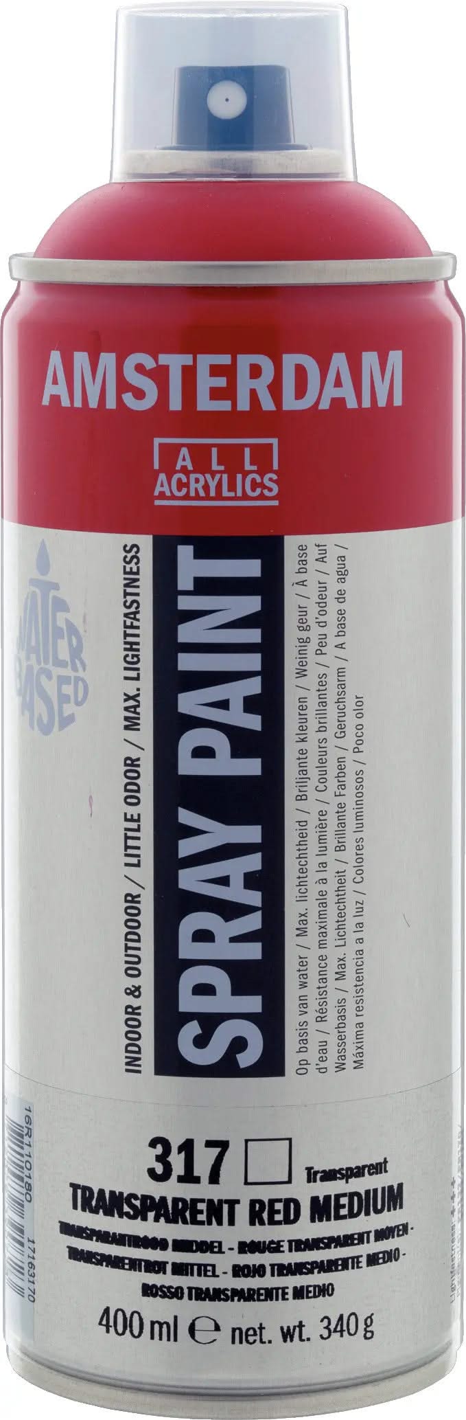 Amsterdam Sprühfarbe 400 ml Transparentrot Mittel 317 - Kidis Art