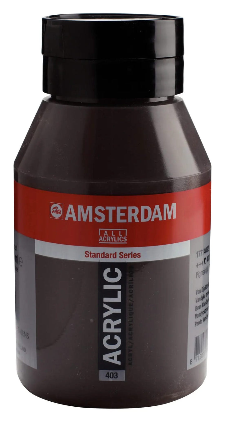 Amsterdam Standard Series Acrylfarbe Flasche 1000 ml Vandyckbraun 403 - Kidis Art