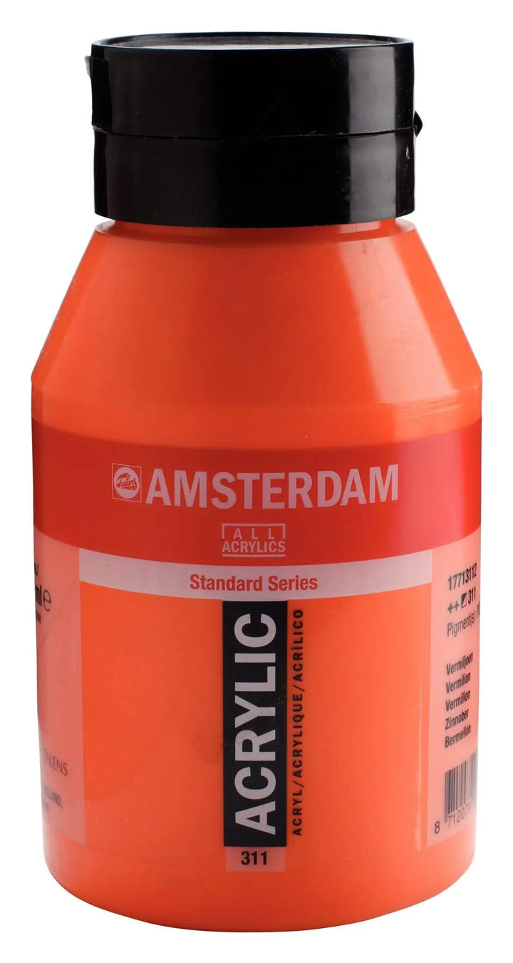 Amsterdam Standard Series Acrylfarbe Flasche 1000 ml Zinnober 311 - Kidis Art