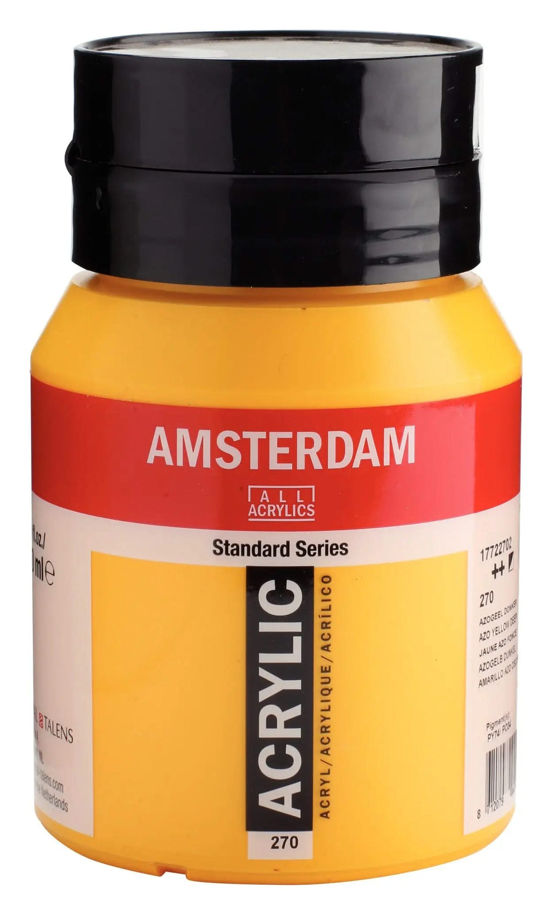Amsterdam Standard Series Acrylfarbe Flasche 500 ml Azogelb Dunkel 270 - Kidis Art