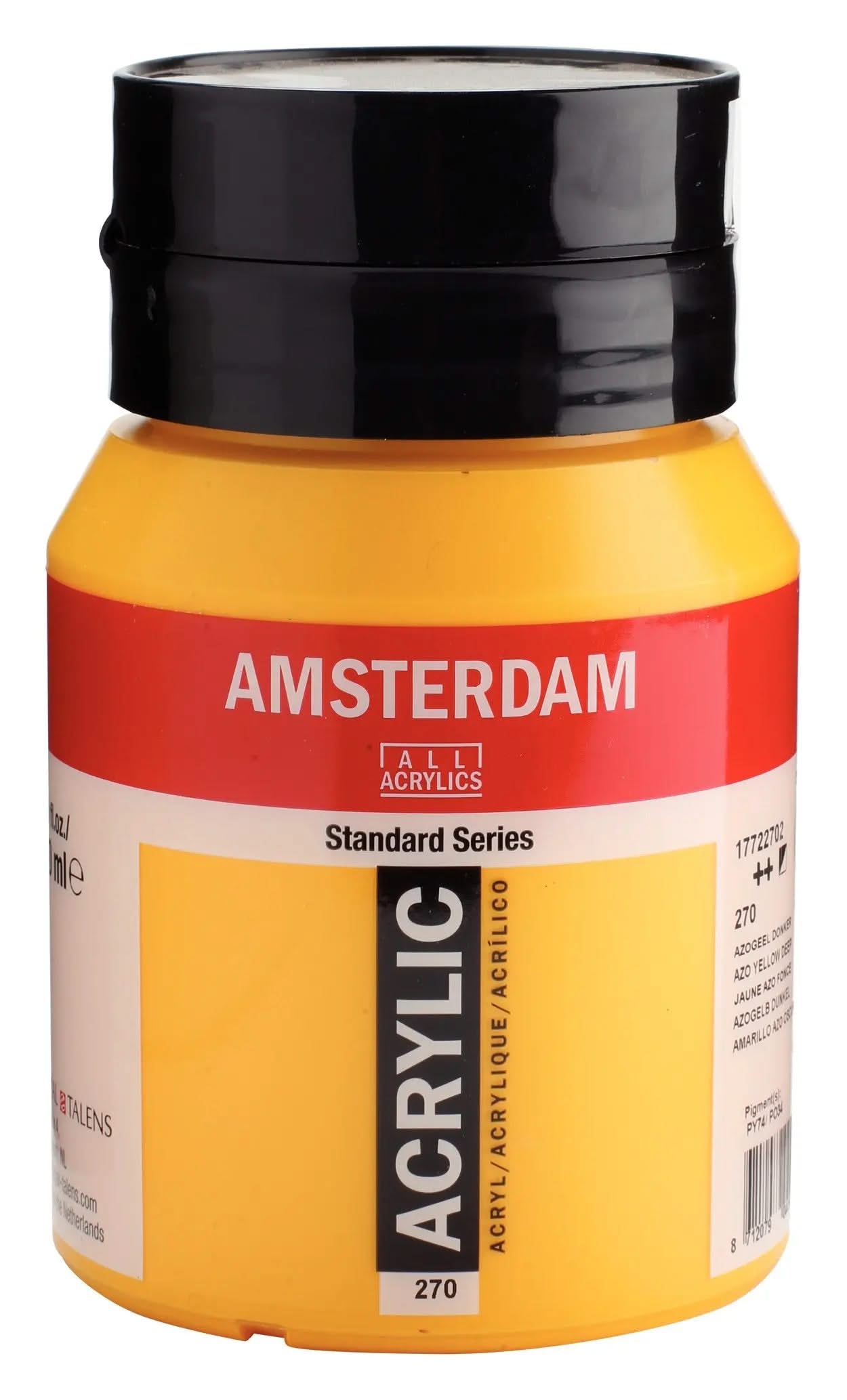 Amsterdam Standard Series Acrylfarbe Flasche 500 ml Azogelb Dunkel 270 - Kidis Art