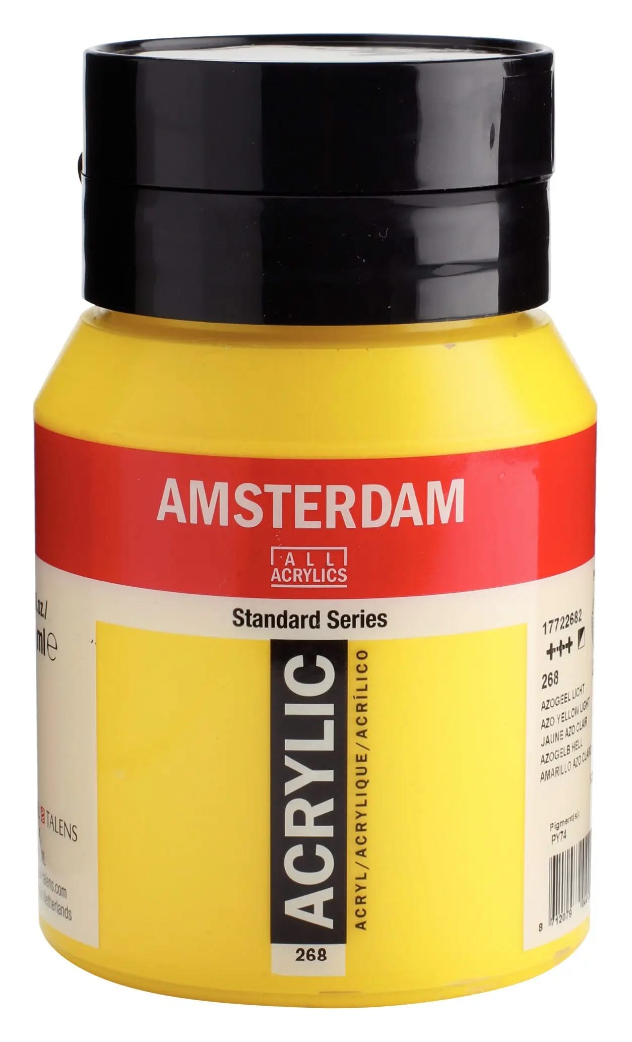 Amsterdam Standard Series Acrylfarbe Flasche 500 ml Azogelb Hell 268 - Kidis Art