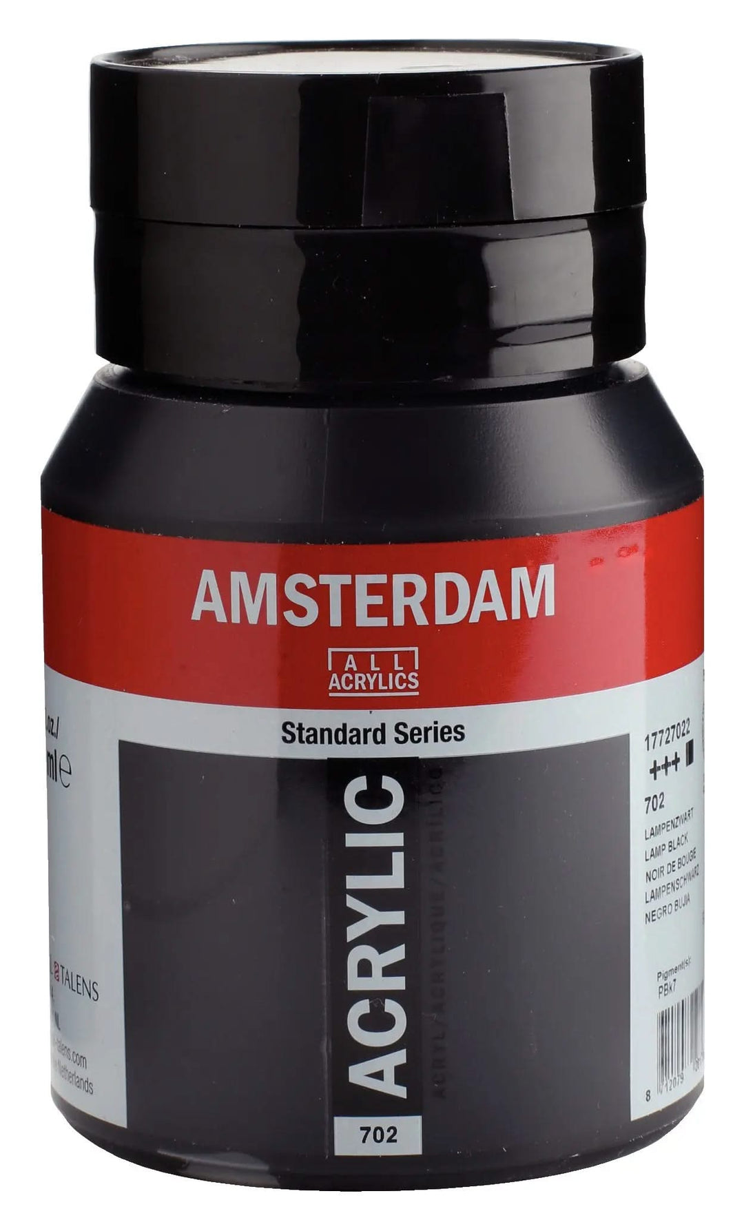 Amsterdam Standard Series Acrylfarbe Flasche 500 ml Lampenschwarz 702 - Kidis Art