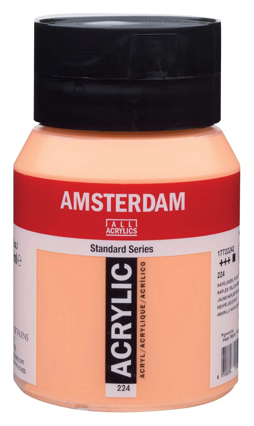 Amsterdam Standard Series Acrylfarbe Flasche 500 ml Neapelgelb Rot 224 - Kidis Art