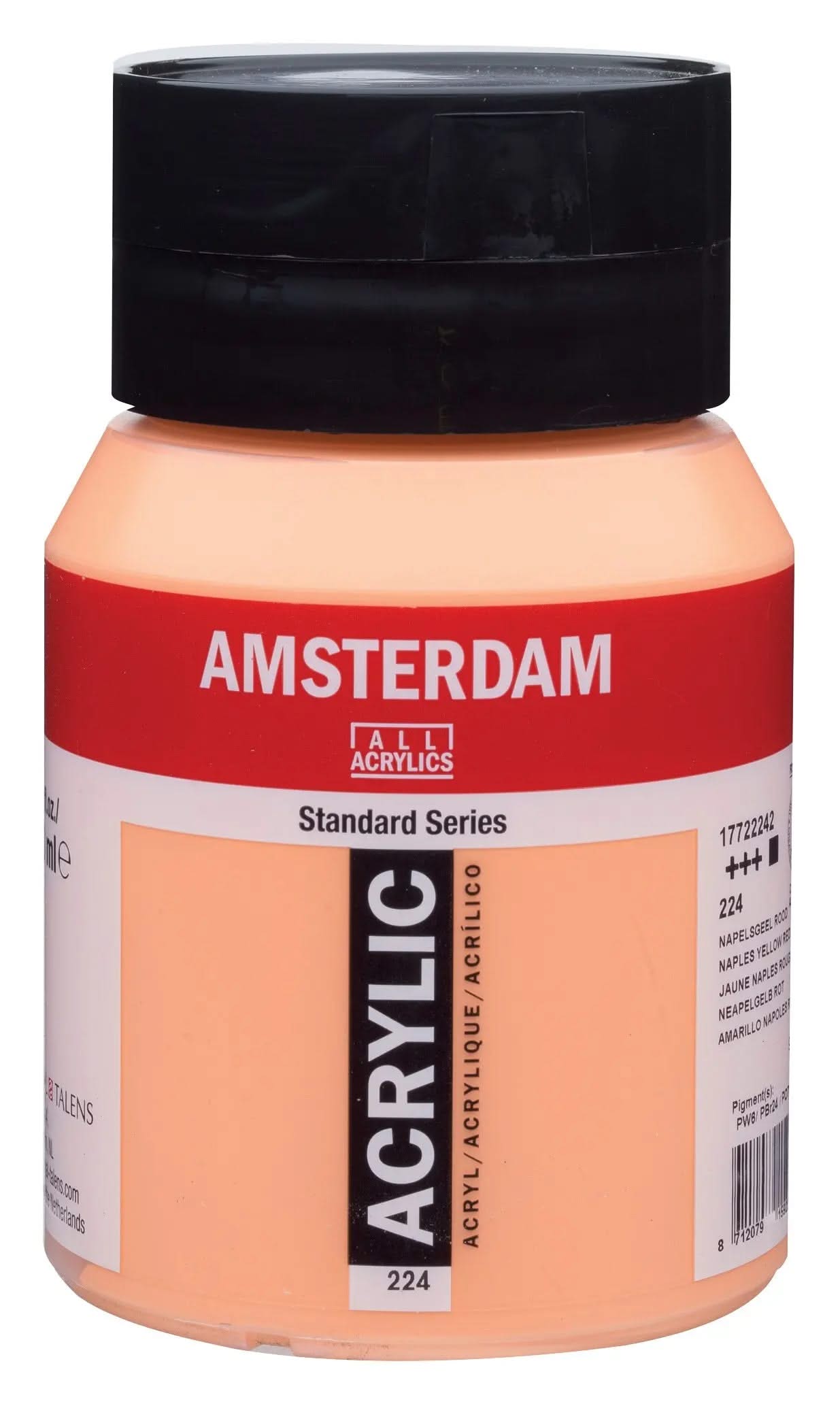 Amsterdam Standard Series Acrylfarbe Flasche 500 ml Neapelgelb Rot 224 - Kidis Art