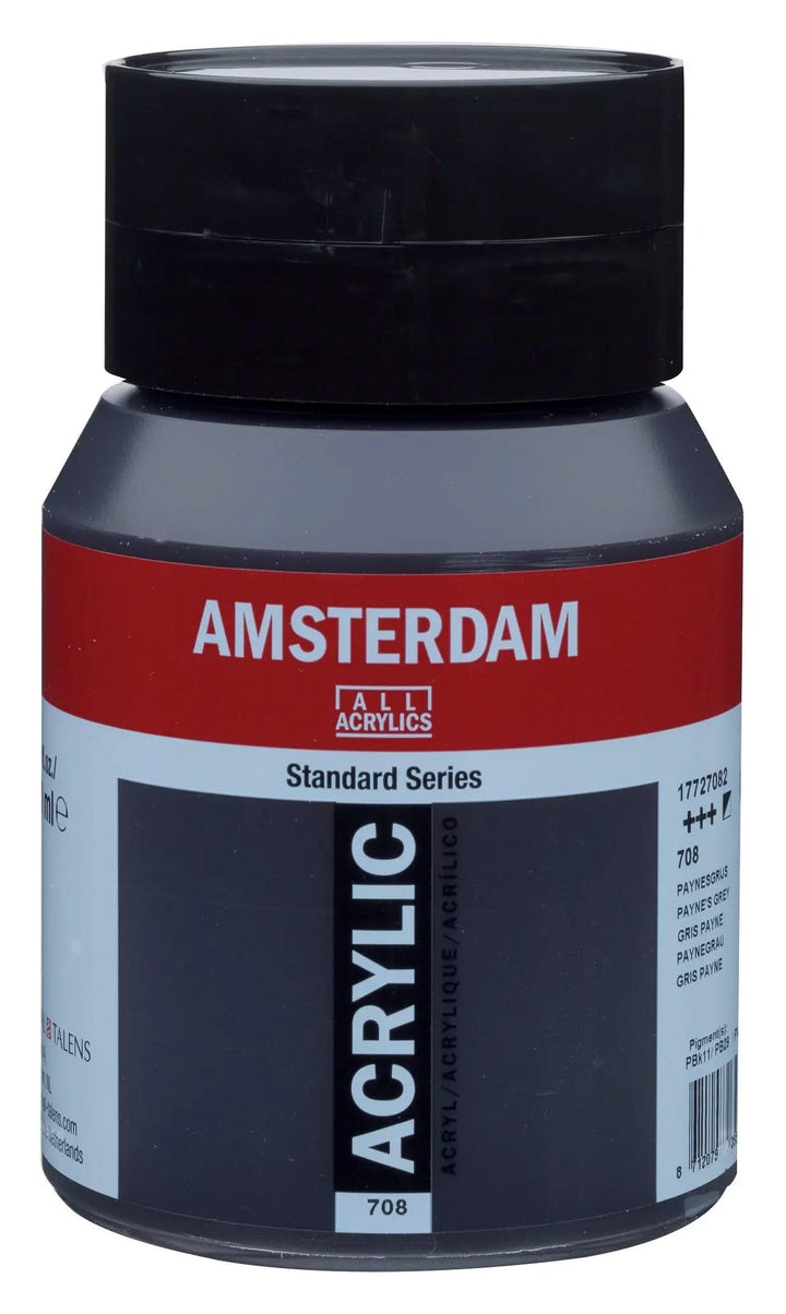 Amsterdam Standard Series Acrylfarbe Flasche 500 ml Paynegrau 708 - Kidis Art