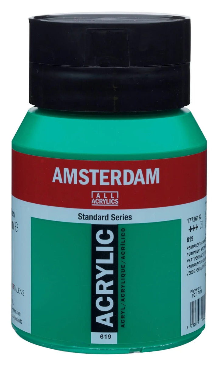 Amsterdam Standard Series Acrylfarbe Flasche 500 ml Permanentgrün Dunkel 619 - Kidis Art