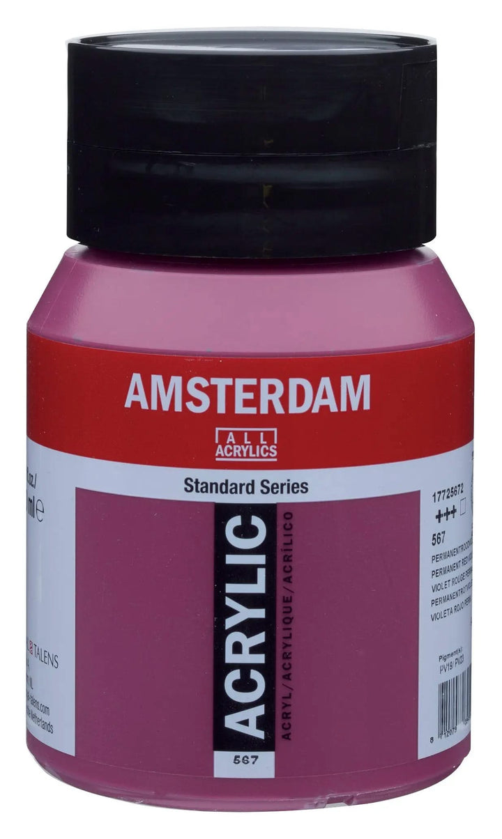 Amsterdam Standard Series Acrylfarbe Flasche 500 ml Permanentrotviolett 567 - Kidis Art
