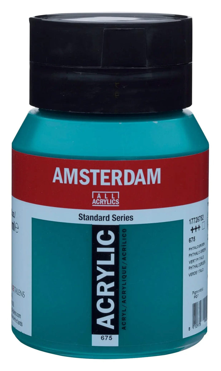Amsterdam Standard Series Acrylfarbe Flasche 500 ml Phthalogrün 675 - Kidis Art