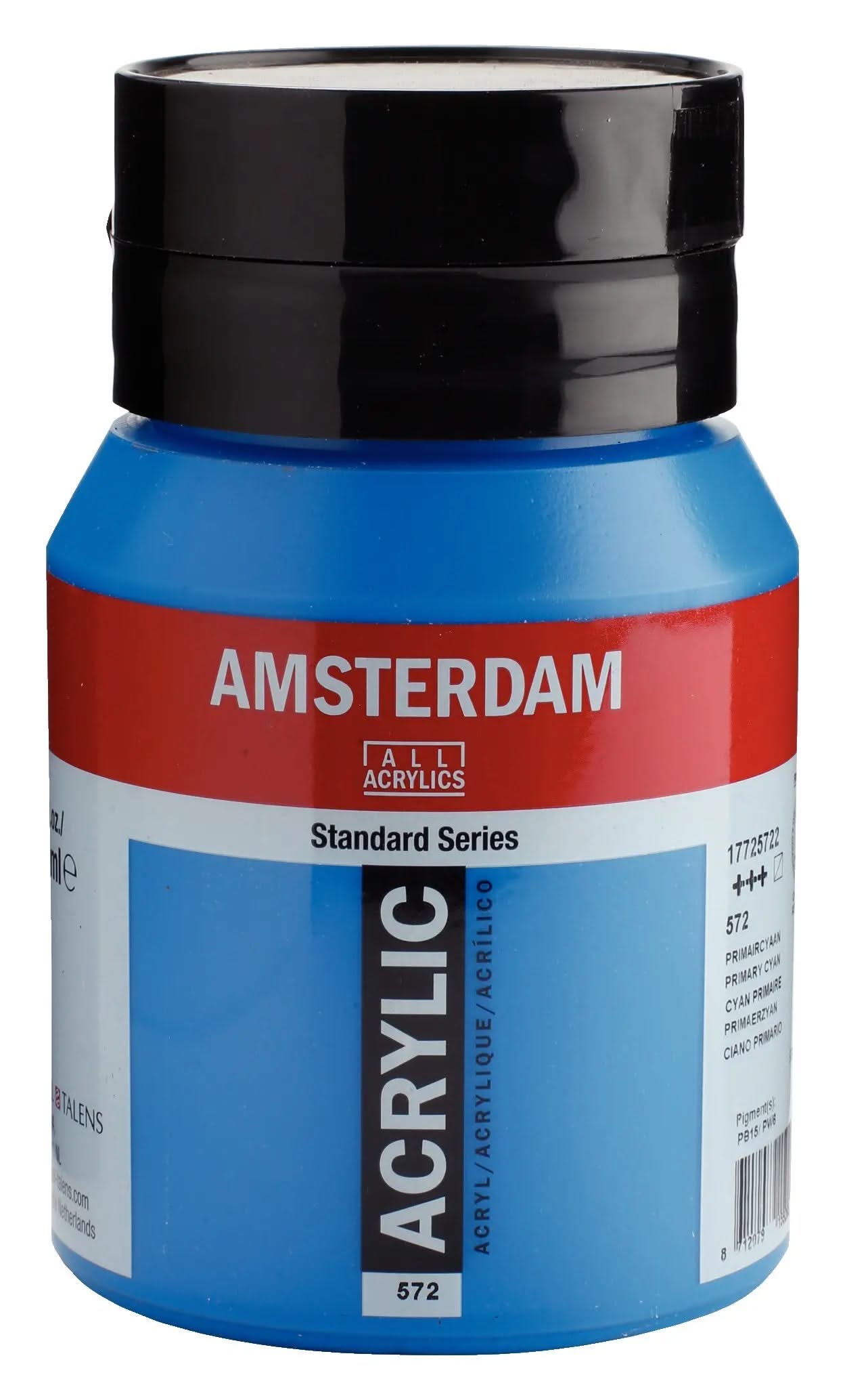 Amsterdam Standard Series Acrylfarbe Flasche 500 ml Primärzyan 572 - Kidis Art