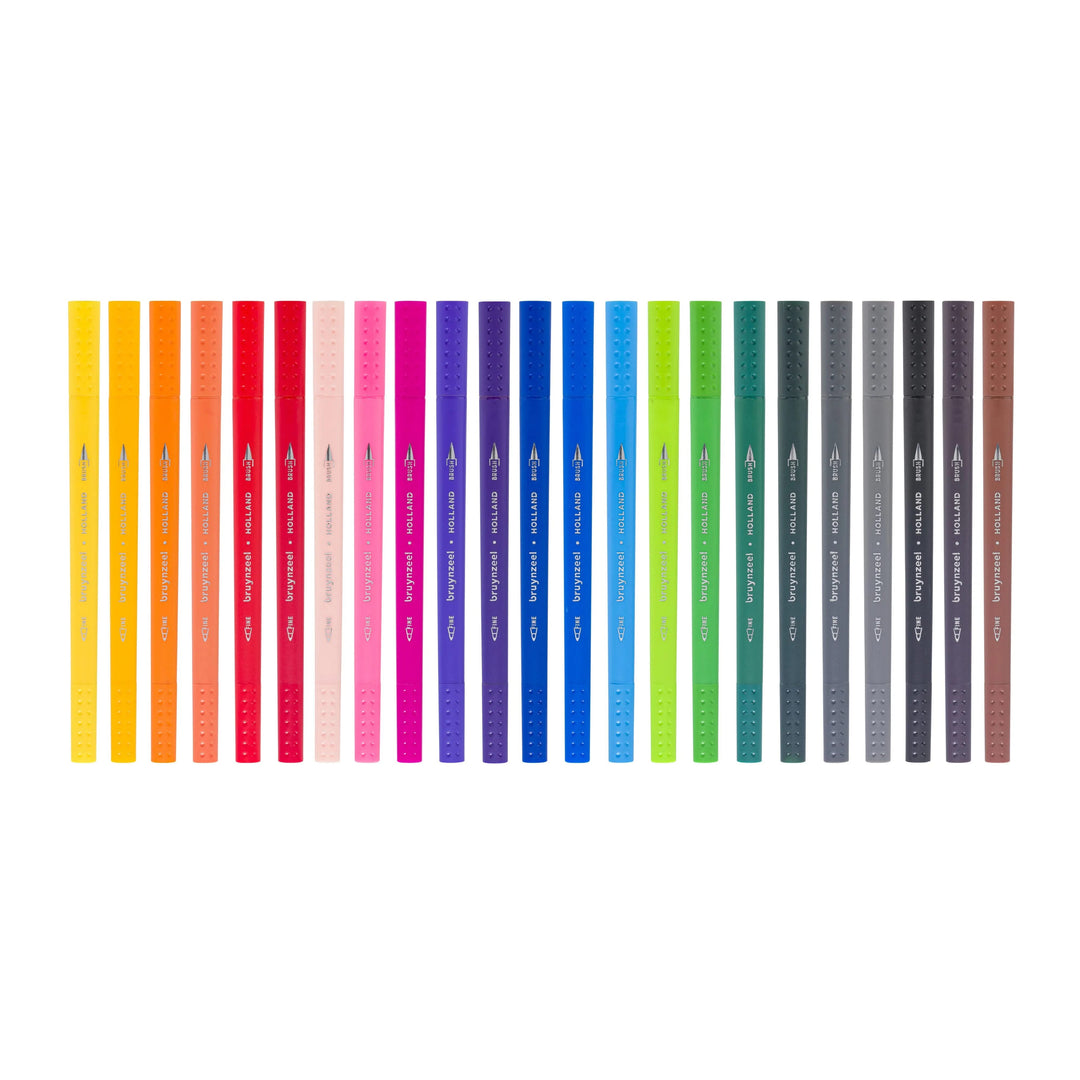 Bruynzeel Creatives Fineliner/Pinselstifte Set 24 Farben - Kidis Art