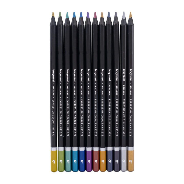 Bruynzeel Expression Farbstifte Metallic-Farben Metalletui 12 Stück - Kidis Art